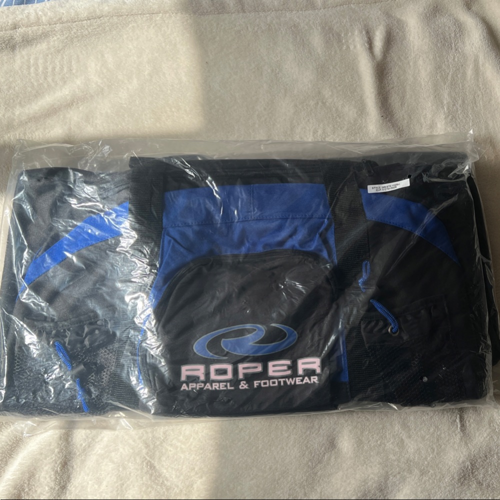 Roper Black and Royal Blue Gear Duffel Style Bag